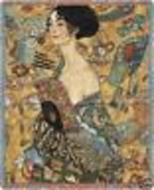 72x54 KLIMT Lady With Fan Asian Tapestry Throw Blanket - £49.82 GBP