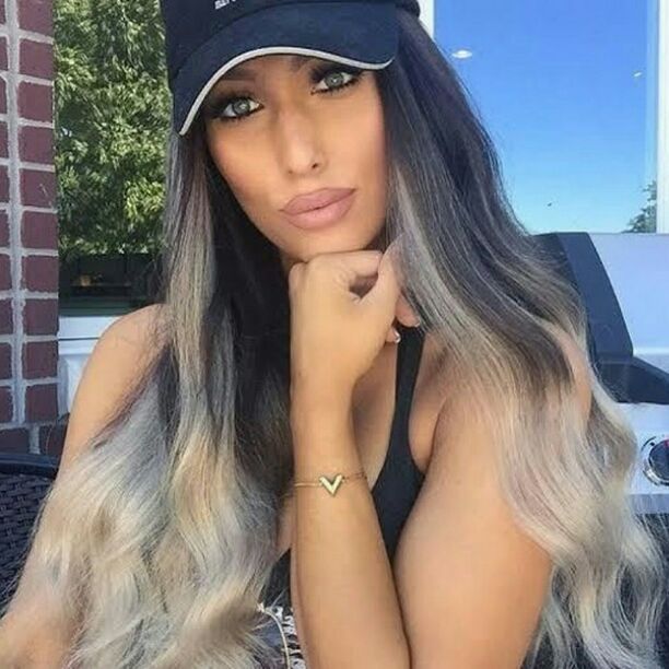 Ombre Black Gray Beauty Lacefront Wig 26-30 inches!!