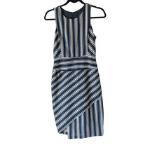 JOA Los Angeles Asymmetric Dress Striped Linen Blend Navy White Size XS - £18.03 GBP