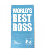 The Office Michael Scott Worlds Best Boss Oversized Beach Towel Blue - £21.61 GBP