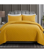 Quilt Set Full/Queen Size(90&quot;X96&quot;, Mustard Yellow) - Summer Soft Lightwe... - £47.68 GBP