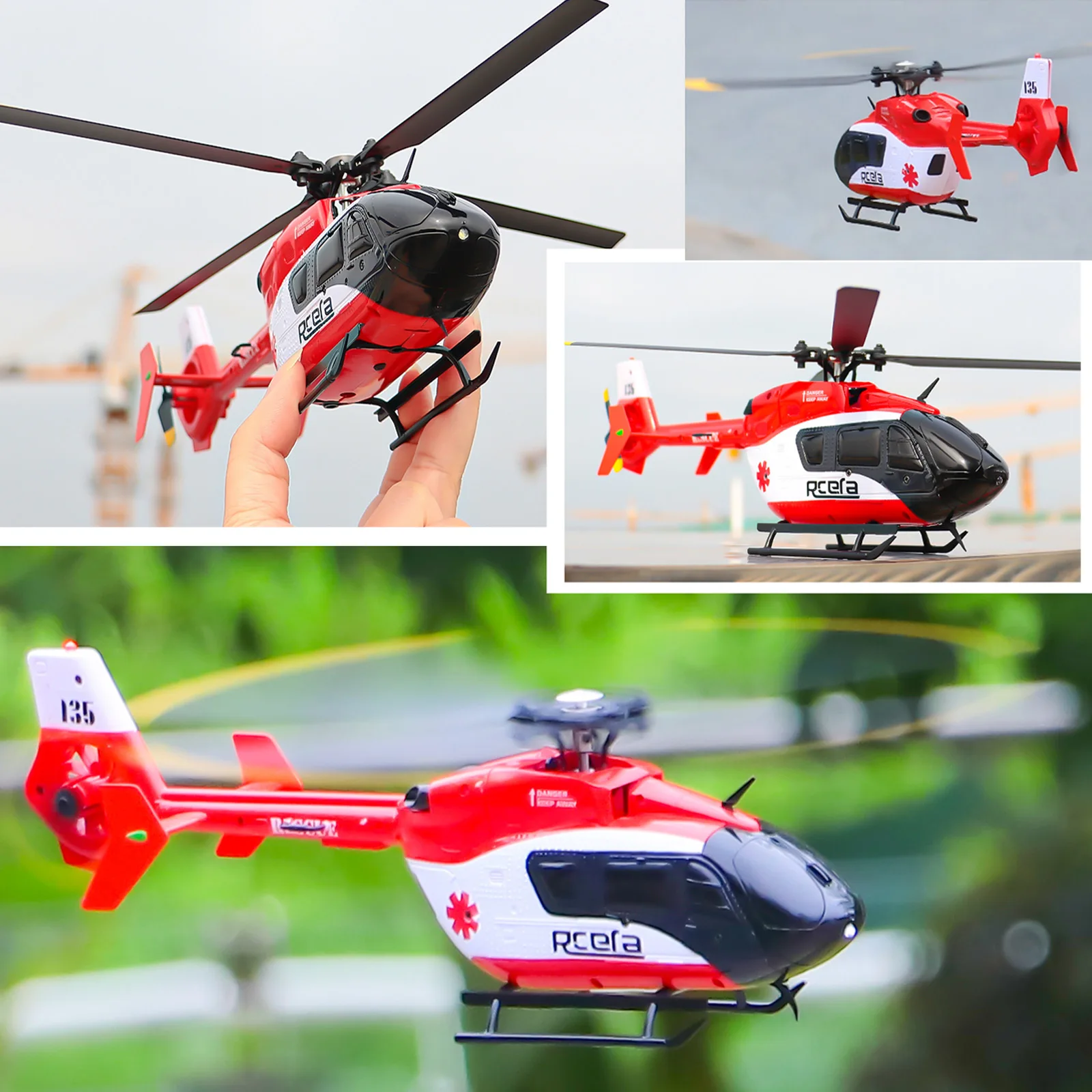 EC-135 Scaled 100 Size 4 Channels Gyro Stabilized RC Helicopter for Adults - £123.38 GBP
