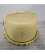 Vintage Tupperware Harvest Gold Starburst Cake Carrier Keeper w/Removabl... - $338.51 MXN