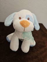 Amscan Puppy Dog Plush Stuffed Animal White Blue Spots Brown Nose - $15.82