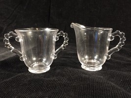 Candlewick Clear Glass Cream And Sugar Set - £11.73 GBP