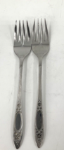 Set of 2 TWO Oneida Community VIGNETTE Salad Forks 6 3/4&quot; Stainless Flatware - £15.81 GBP