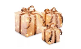 National Tree Company Statuaries White - Lighted Gift Box Accent Set C21... - £66.45 GBP