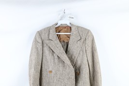 Vintage 70s Streetwear Womens Large Wool Tweed Double Breasted Suit Coat Jacket - £38.66 GBP