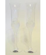 Crystal Wedding Flutes Reception by Paryphee Creations Satin Swan Stem F... - £74.69 GBP