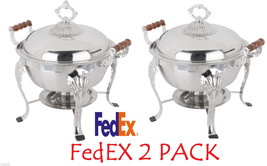2 Pack 5QT Stainless Round Chafer Chafing Dish Catering Buffet THANKSGIV... - £163.32 GBP