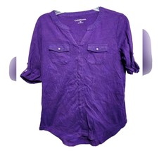 Croft &amp; Barrow PS 3/4 sleeves shirt V neck - £9.46 GBP