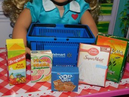 18&quot; Doll Walmart Shopping Basket Food Lot B fits Our Generation American Girl - £11.67 GBP