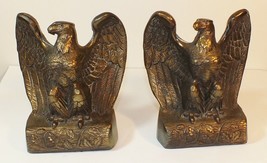 Pair of Vintage Brass Bald Eagle Book Ends - £42.41 GBP