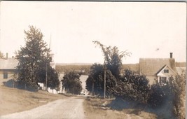 RPPC Maine Residential Street at Lake Boat Ramp Church Homes c1910 Postcard H28 - £15.60 GBP