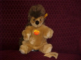 12&quot; Steiff Happy Hedgehog Plush Puppet With Tags and Number 253713 Cute - $34.99