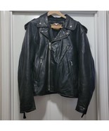 VTG 80s Harley Davidson Embossed V-Twin Super Glide II Black Leather Jac... - $579.17 CAD