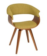 Green Fabric Chair with Walnut Wood Finish (a) M23 - £359.14 GBP