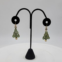 Womens Jewelry Green Stones Christmas Tree Beaded Dangling Earrings Acce... - $16.70