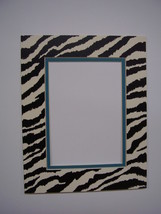 Picture Framing Mat 8x10 for 5x7 photo Zebra Stripe Black White with tur... - $6.99