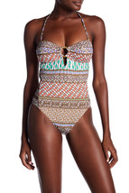  NEW Trina Turk Macrame Mix Bandeau One piece Swimsuit size 8 TT7V211 - £75.96 GBP