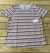 Nine West NWT women’s stripe t Shirt size L Pink C10 - £4.89 GBP