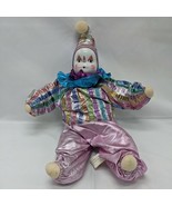 Vintage 12&quot; Pastel Circus Clown Doll Half Sand Half Cotton - $21.65
