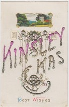 Kinsley Kansas KS Postcard Vintage Best Wishes Glitter Nevada Missouri MO - £2.38 GBP