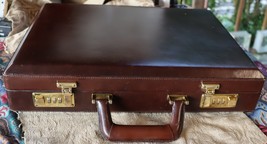 Vintage Franzen Briefcase Top Grain Burgundy Leather w/Leather Handle an... - £71.07 GBP