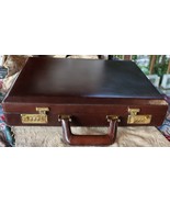 Vintage Franzen Briefcase Top Grain Burgundy Leather w/Leather Handle an... - $89.95