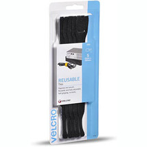 Velcro One-Wrap Reusable Ties 25x200mm (5pk) - Black - £13.34 GBP