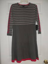 Jessica Howard New Multi Colored Striped 3/4 Sleeve Flared Sweater Dress    S - £23.37 GBP