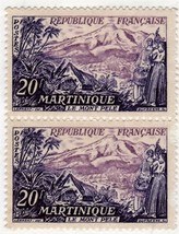 Stamps - Martinique Republic Francaise 20 f (2 Stamps) - £2.16 GBP