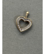 Natural diamond "I love you" heart-shaped pendant in 14K gold - $1,595.00