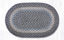 Earth Rugs C-05 Blue Natural Oval Braided Rug 20&quot; x 30&quot; - £31.64 GBP