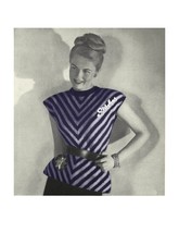 1940s Diagonal Stripe Top or Tunic - Knit Pattern (PDF 2417) - $3.75