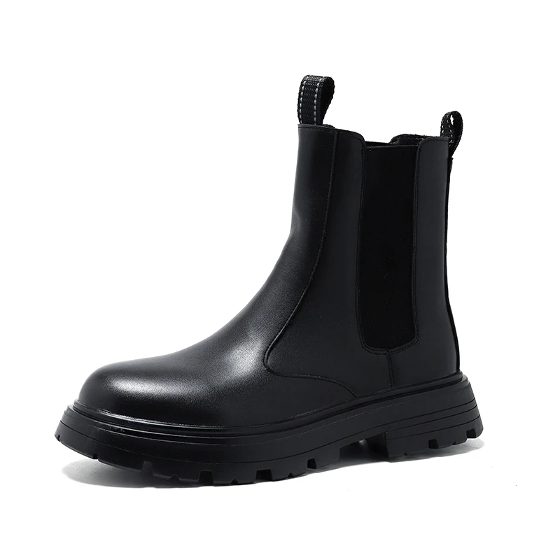 Autumn Chelsea Boots Men Black Brown Business Short Shoes for Men with H... - $92.29