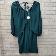 Oddy NWT Teal Green Sheer Bishop Split Sleeve Boho Pheasant Mini Dress 1XL - £25.05 GBP