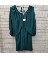 Oddy NWT Teal Green Sheer Bishop Split Sleeve Boho Pheasant Mini Dress 1XL - £24.92 GBP
