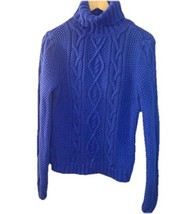 Lauren Ralph Lauren Sweater Womens P Medium Blue Cable Knit Turtleneck P... - $57.71