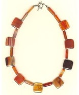 Carnelian Tubes and Top Drilled  Bead in Unique Bib Like Necklace - €33,00 EUR
