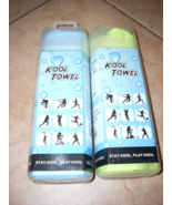keep cool towels x2 lime green and light blue new - $21.95 CAD