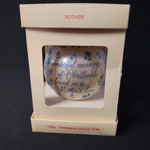 Vintage Hallmark Christmas 1978 Blue Floral Snowflake Mothers Love Ball Ornament - £7.90 GBP