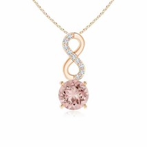 Authenticity Guarantee

Morganite Infinity Pendant with Diamond Accents in 14... - £395.26 GBP