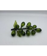 Vtg OLIVE Individually Hand Blown Glass Grapes Cluster mid-century moder... - $24.99