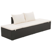 Outdoor Garden Patio Yard Poly Rattan Lounge Bed Sofa Couch Chair With C... - £223.94 GBP+