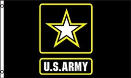 Black Yellow and White U.S. Army Star Logo Flag 3x5 ft Poly Color: Black U.S. Ar - £3.90 GBP
