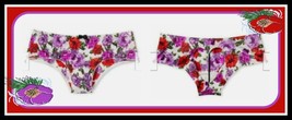 L  Red Purple Satin Floral VerySexy  Victoria&#39;s Secret Open Heart CHEEKY... - $12.99