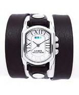 LA MER Black Italian/Silver Chateau Wrap Watch - £69.28 GBP