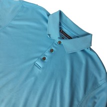 Pebble Beach Performance Men&#39;s Golf Polo Shirt Large Solid Blue Short Sleeve - $28.71