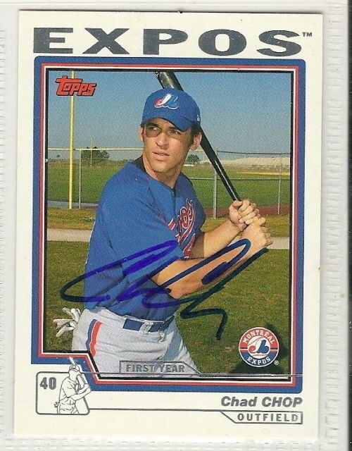 Primary image for chad chop signed autographed card 2004 topps
